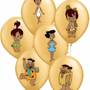 Brown Skinned Flintstone Balloon Stickers, Light Skinned African American, Latino