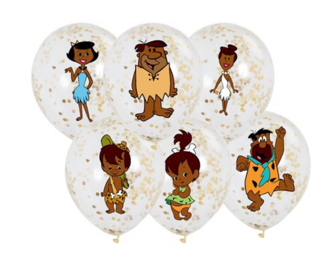 African American Flintstones Balloon Stickers, Flintstones Party