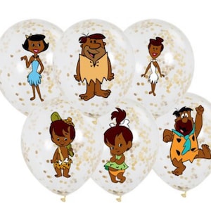African American Flintstones Balloon Stickers, Flintstones Party Supplies