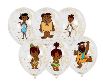 African American Flintstones Balloon Stickers, Flintstones Party Supplies