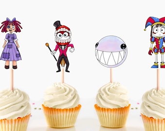 Amazing Digital Circus Cupcake Toppers (Set of 12)