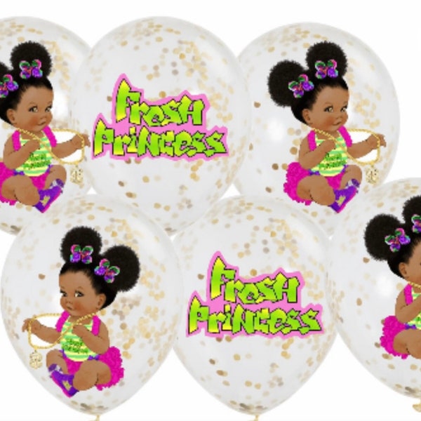 Fresh Princess Balloon Stickers, Fresh Princess Party Decor, Fresh Princess Baby Shower