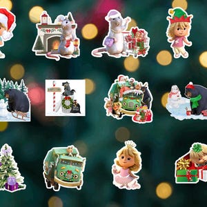Trash Truck Christmas Sticker Sheets, Trash Truck Stocking Stuffer, Gift wrap Decoration, Trash Truck Stickers, Gift Wrapping Accessories