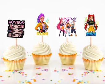 K-pop Demon Hunters girls cupcake toppers