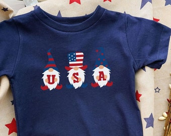 Gnomes 4th of July Toddler Shirt, Independence Day Kids Shirt, July 4th Kids Shirt, USA Kids Shirt, Cute Kids 4th of July Shirt, 4th T-Shirt