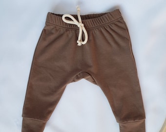 Joggers de harem en bambou, vêtements pour tout-petits / enfants, pantalons en jersey de coton