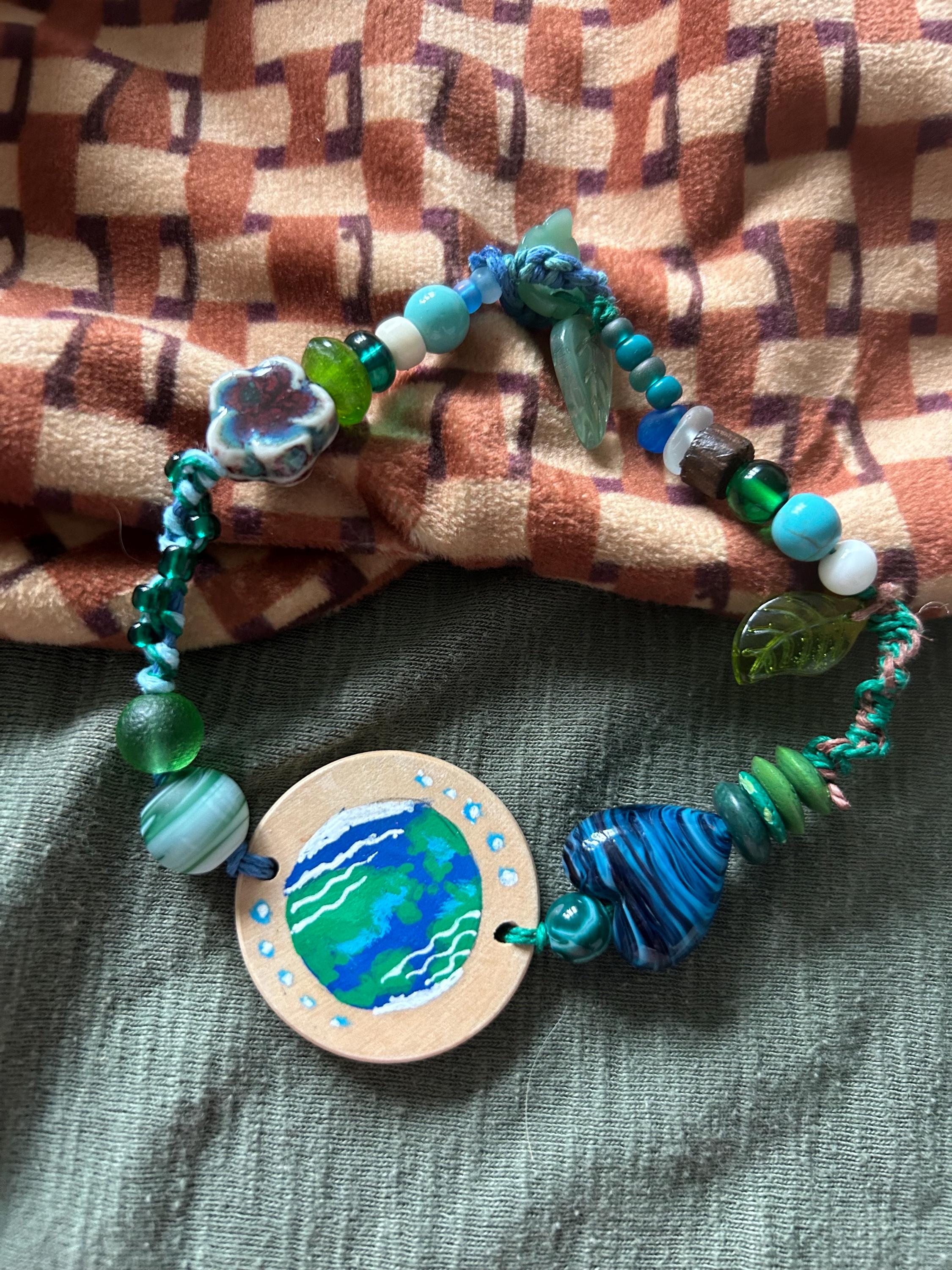 Avatar the Way of Water Pandora planet Beaded bracelet OOAK