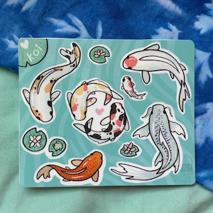 Koi pond fish aquarium Japanese Carp vinyl sticker sheet