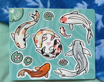 Koi pond fish aquarium Japanese Carp vinyl sticker sheet
