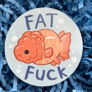 Fat ranchu goldfish meme decal vinyl sticker