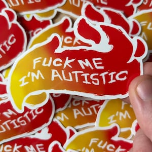 F*ck me im autistic Sticker, Funny Autism Meme, Curse Word Decal, Edgy Autistic Pride Sticker, autistic gift, autistic pride, neurodivergent