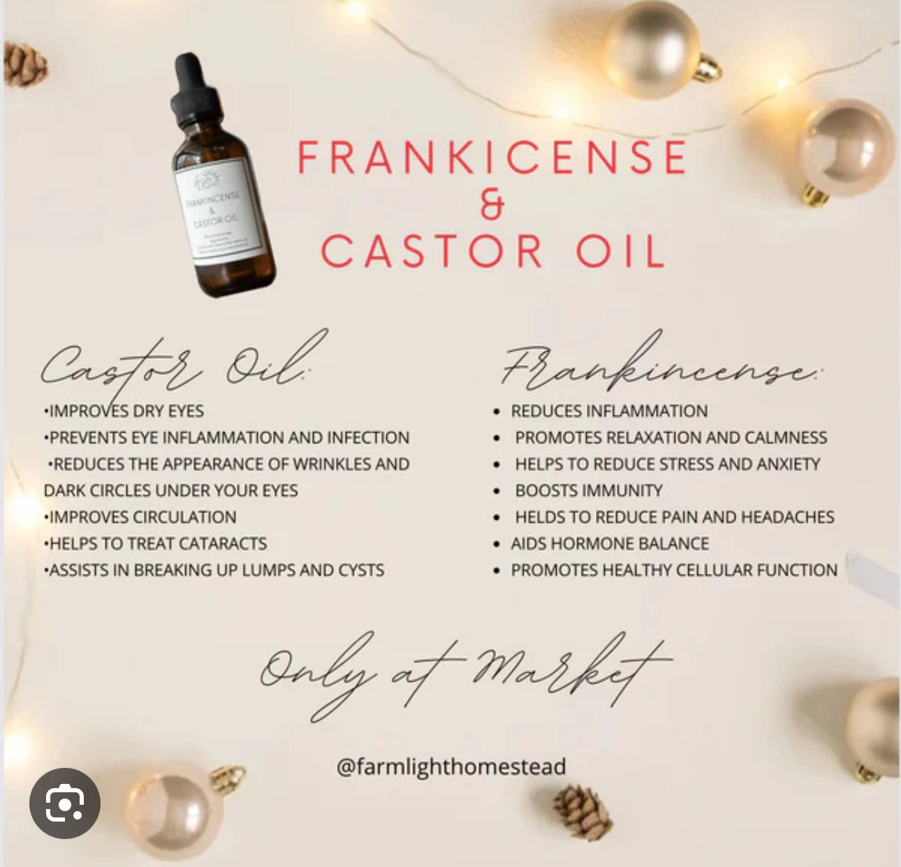 Frankincense and Castor Oil! Etsy