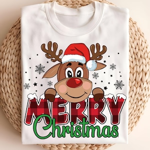 Merry Christmas Reindeer, Rudolph Shirt Png, Merry Christmas Printable, Kids Christmas Svg Printable, Christmas Reindeer Printable Clip art