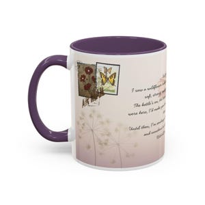 Senden Liebesbecher - Romantische Cottagecore Wildblumen Brief Tasse mit lila Akzent - Ferngeschenk