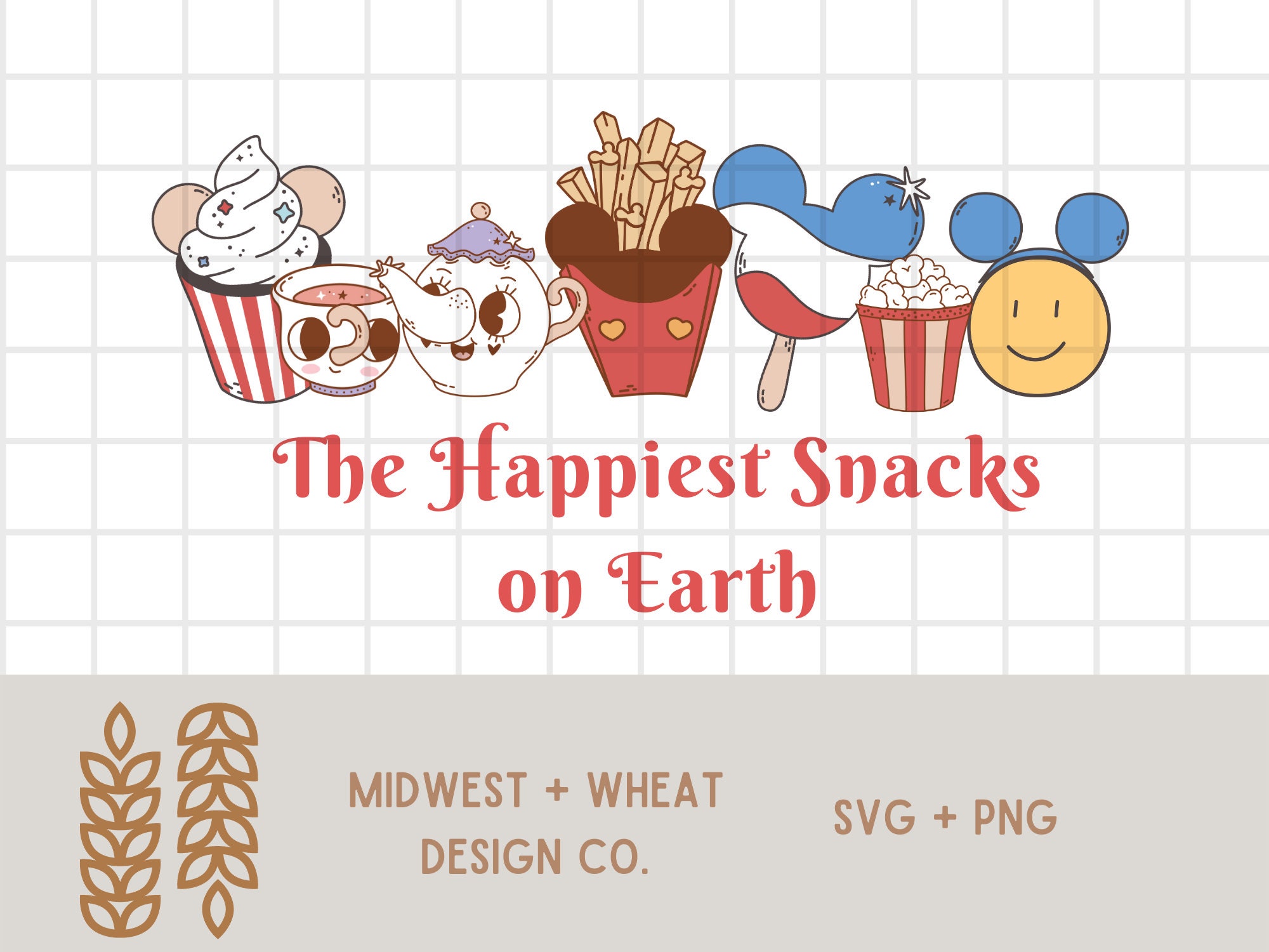Disneyworld Digital Planner Stickers Bundle Happiest Snacks