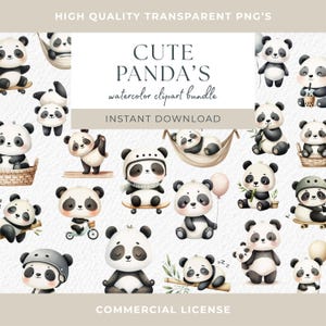 Adesivo kawaii carino panda PNG Clipart per bambini, Bubble Tea Bamboo Skateboard Bike Yoga Balloon Neutral Panda Cub Bears Watercolor Images