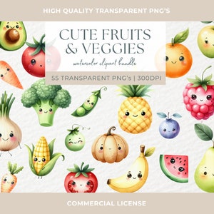 Lindo paquete de imágenes prediseñadas de frutas y verduras Colección de frutas danzantes para fiestas sensoriales PNG Frutas y verduras imprimibles Descarga digital Pegatinas para niños