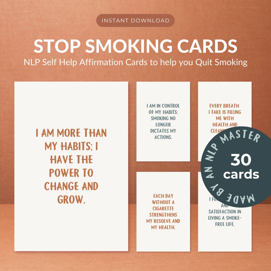 NLP Quit Smoking Cards Printable Affirmation Cards to Help Etsy