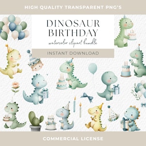 Joli dinosaure PNG, Clipart dinosaure, aquarelle de dinosaure, anniversaire de dinosaure, art de chambre de bébé dinosaure, Dino PNG, bébé dinosaure, usage Commercial