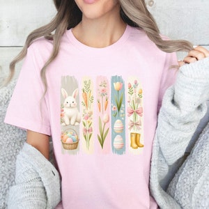 Springtime Bunny T-Shirt - Cute Easter Floral Tee - Adorable Bunny Print for Spring Celebrations, Gift for Her