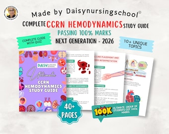 CCRN Hämodynamischer Crashkurs | ICU Critical Care Nursing Notes | Pflegeleitfaden | Digitaler Download