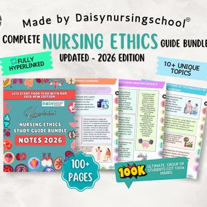 BIJGEWERKT Bundel met studiegids verpleegkundige ethiek en veiligheid, meer dan 100 pagina's, meer dan 15 onderwerpen, hyperlinks 2026 (digitale download)