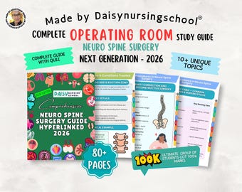 Neuro Spine Surgery Guide, OR Nursing Resource, 80+ Pages, Hyperlinked 2026 (PDF Download)