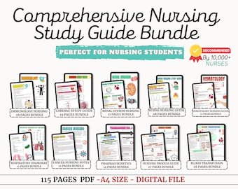 Nursing School Study Guide Bundle: Med Surg, Critical Care (Digital Download)
