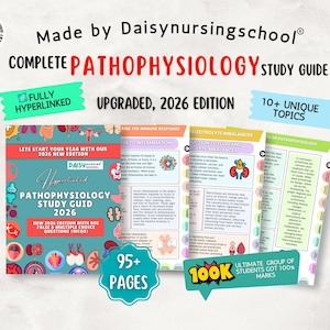UPGRADED Pathophysiology Nursing Notes Bundle: RN/PN Study Guide, Hyperlinked 2026(Digital Download)