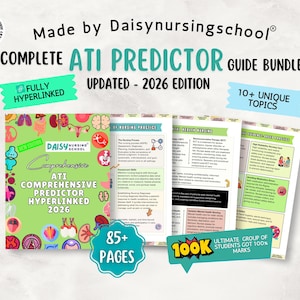 ATI Comprehensive Predictor, más de 85 páginas, más de 15 temas, con hipervínculos 2026 (descargas digitales)