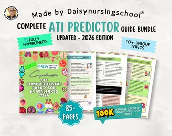 ATI Comprehensive Predictor, 85+ Pages, 15+ Topics, Hyperlinked 2026 (Digital Downloads)