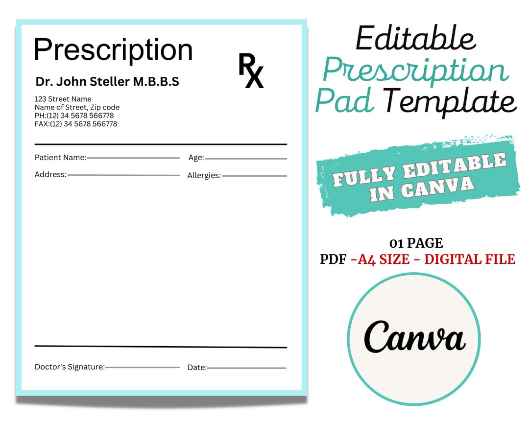 Prescription Pad Template, Medical Prescription, Prescription Design Prescription Pad Template, Medical Prescription, Prescription Design