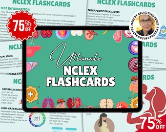 NCLEX Flashcards Study Guide: RN & PN Exam Prep (Digital Download)