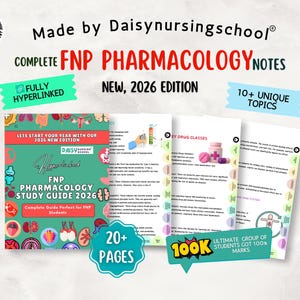 FNP Pharmacology Review Study Guide 2026 for Family Nurse Practitioner, Hyperlinked PDF image 1