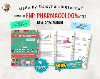FNP Pharmacology Review Study Guide 2026 for Family Nurse Practitioner, Hyperlinked PDF