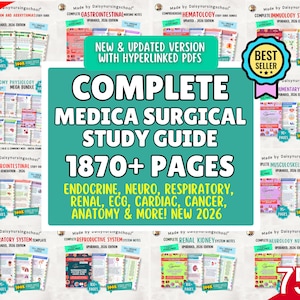 All-In-One Med Surg Nursing Study Guide Bundle, 1870+ Pages, 20+ Topics, Hyperlinked 2026 (PDF)