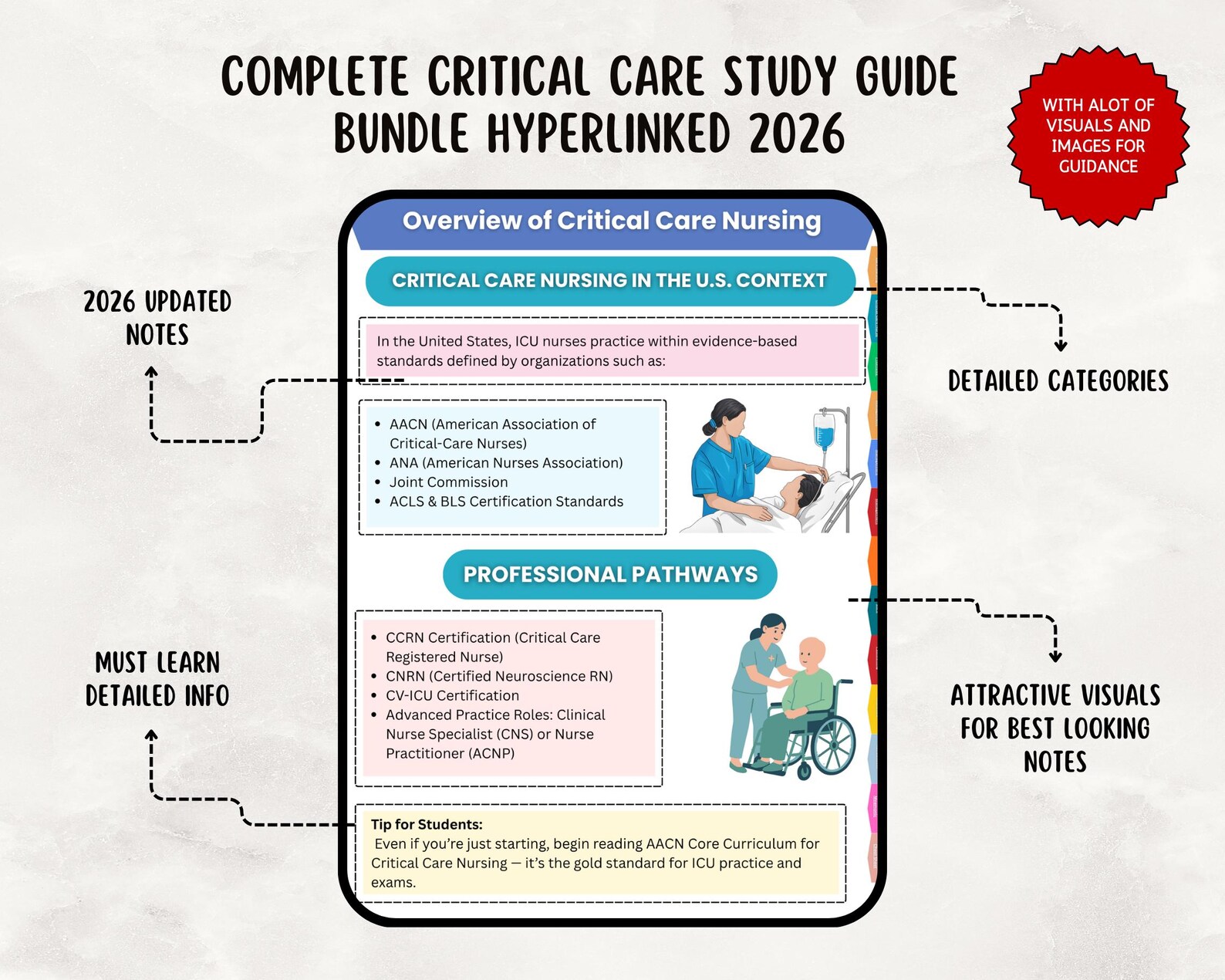 Critical Care Nursing Notes Bundle, ICU Meds, Study Guide, Hyperlinked ...