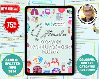 Dosage Calculation Study Guide: Nursing School Notes (Digital Download)