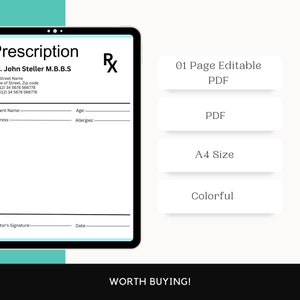 Prescription Pad Template, Medical Prescription, Prescription Design, Prescription Notepad, Doctor Prescription, Prescription Form CANVA image 4