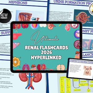 Tarjetas de estudio de enfermería renal: Guía de estudio de medicina y cirugía