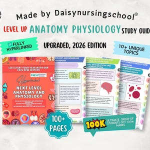 Guía de estudio de anatomía y fisiología LEVEL UP (más de 100 páginas, con hipervínculos, 2026) (PDF)