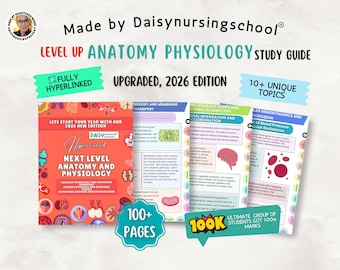 LEVEL UP Anatomy and Physiology Study Guide Bundle, 100+ Pages, Hyperlinked 2026 (PDF)