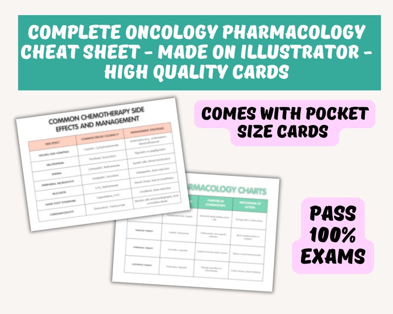 Oncology Pharmacology Cheat Sheet 2025: Nurse Study Guide (digital ...