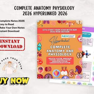 Anatomy & Physiology Study Guide, Upgraded, Hyperlinked Nursing Notes Bundle (Digital Download) image 12