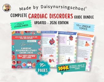 Cardiac Disorders Nursing Notes 2026: 15+ Disorders, Med Surg Study Guide, Hyperlinked (Digital Download)