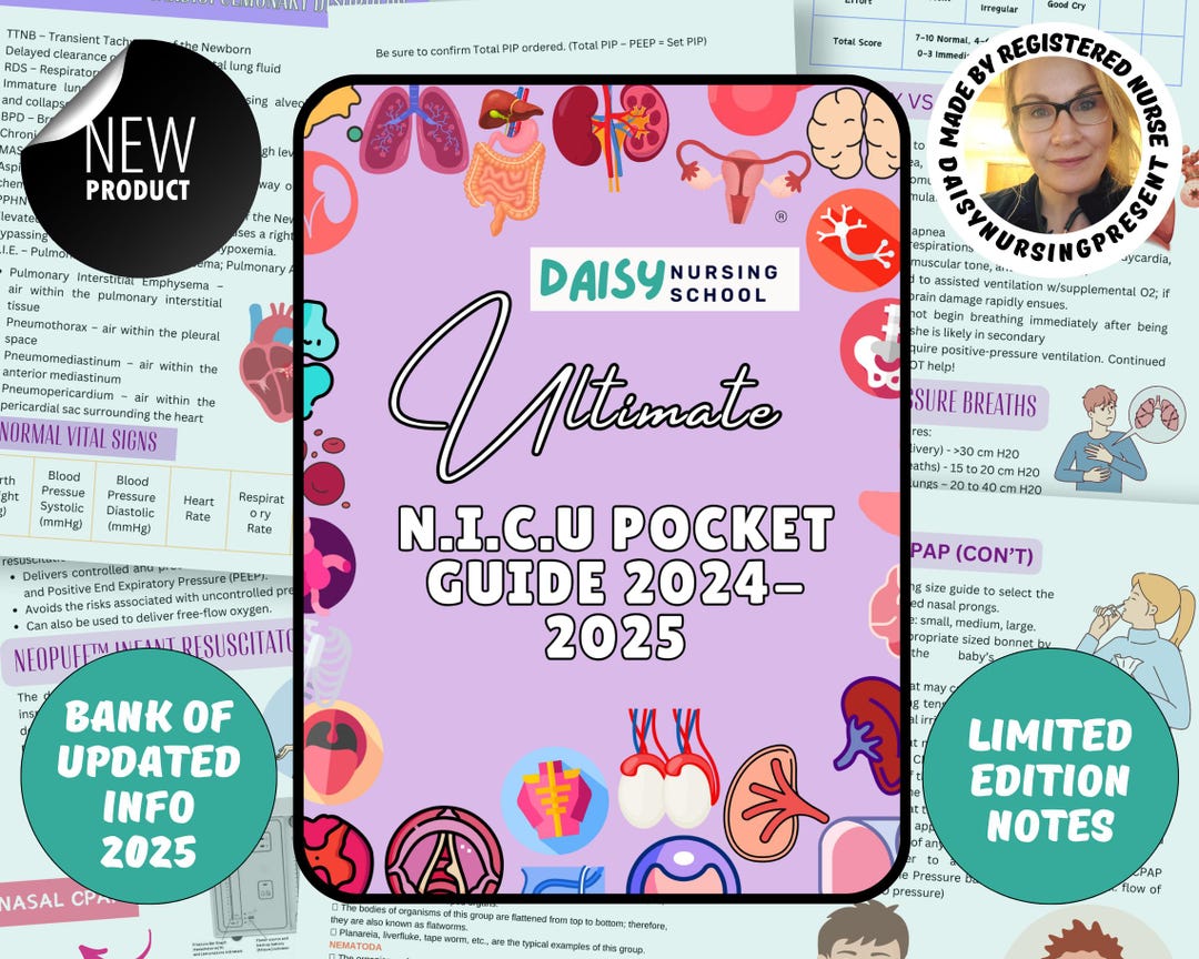 N.I.C.U Pocket Guide (NICU Nurse) Reference Card Bundle for Student ...