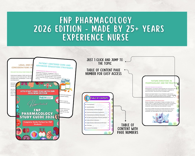 FNP Pharmacology Review Study Guide 2026 for Family Nurse Practitioner, Hyperlinked PDF image 4