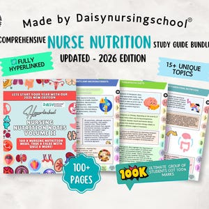 Nursing Nutrition Notes Bundle: 2026 Hyperlinked Study Guide (Digital Download)