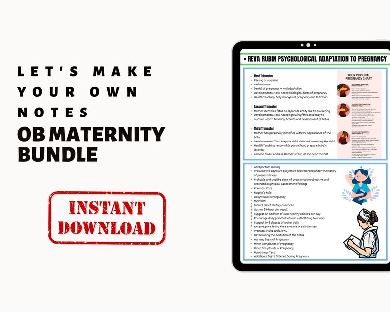 Ob Maternity Nursing Notes 43 Pages, Ob Maternity Bundle, Nursing Study