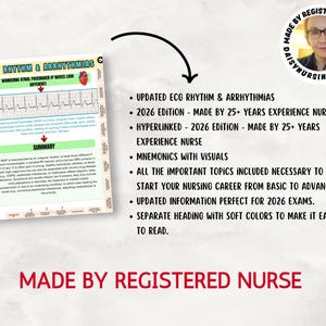 ECG Rhythm & Arrhythmias Study Guide: Nursing School EKG Cheat Sheet ...